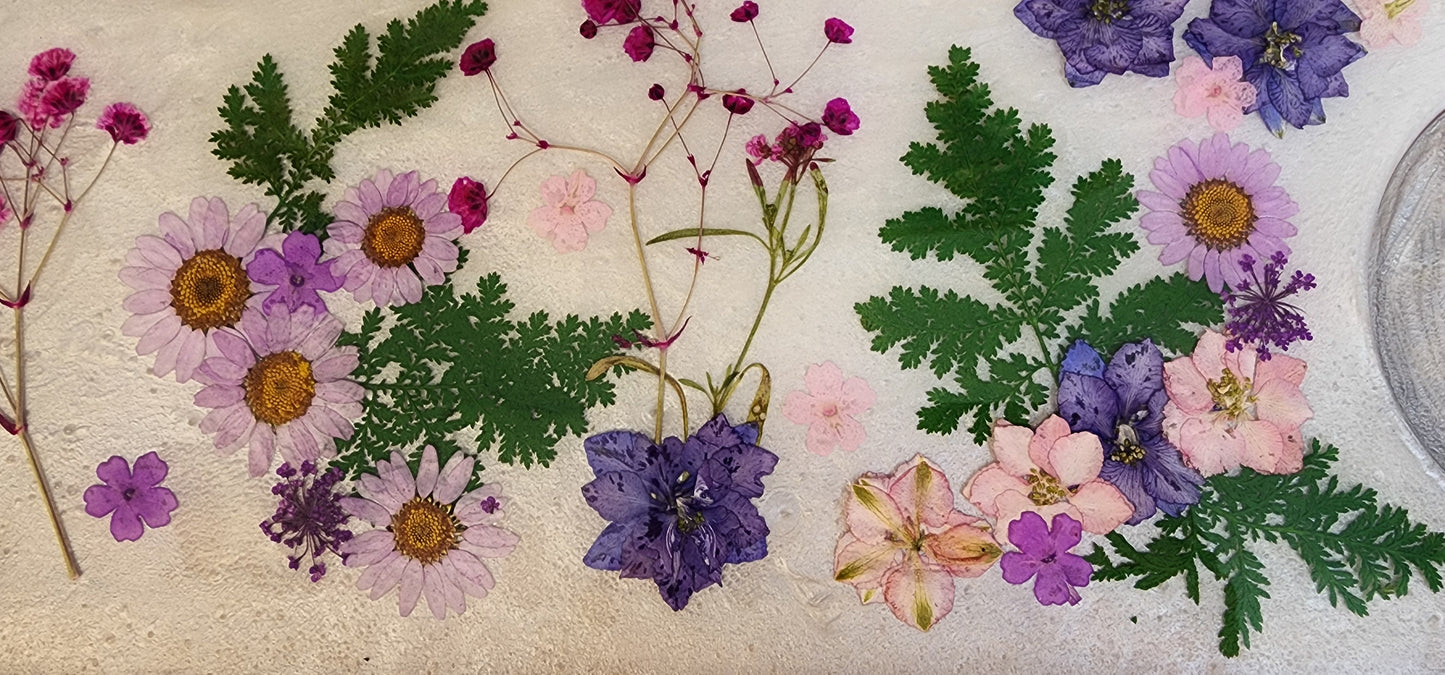 Flower Serving Tray With Bowl